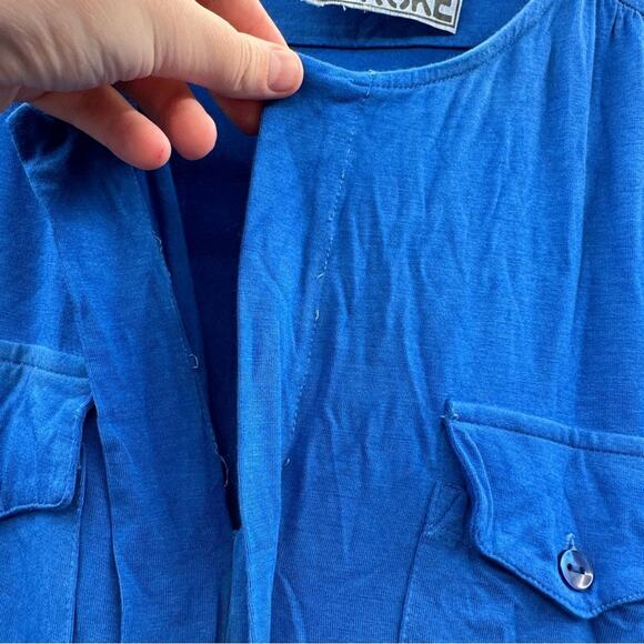 Young, Fabulous & Broke Blue Ombre 3/4 Roll Tab Sleeve Romper Size‎ M - Picture 10 of 13